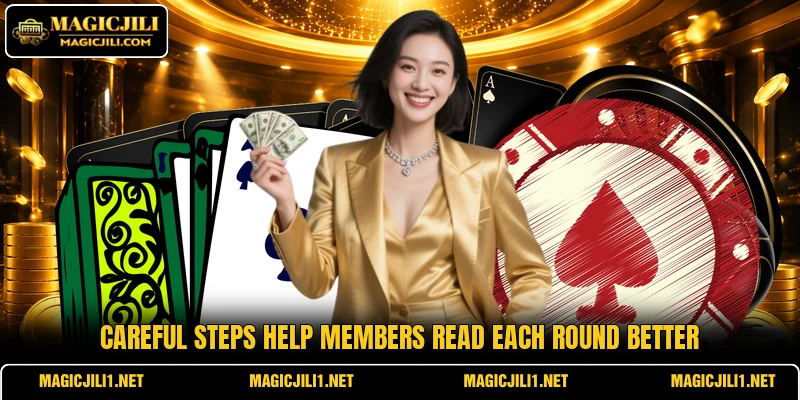 Careful steps help members read each round better Careful steps help members read each round better