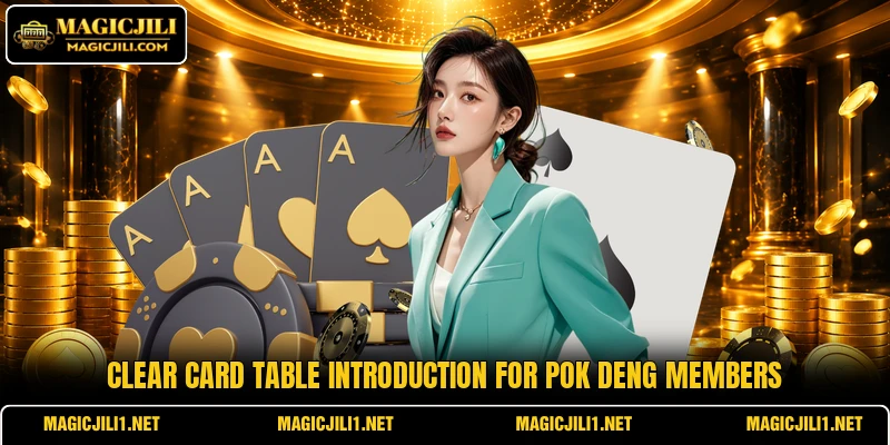 Clear card table introduction for Pok Deng members Clear card table introduction for Pok Deng members