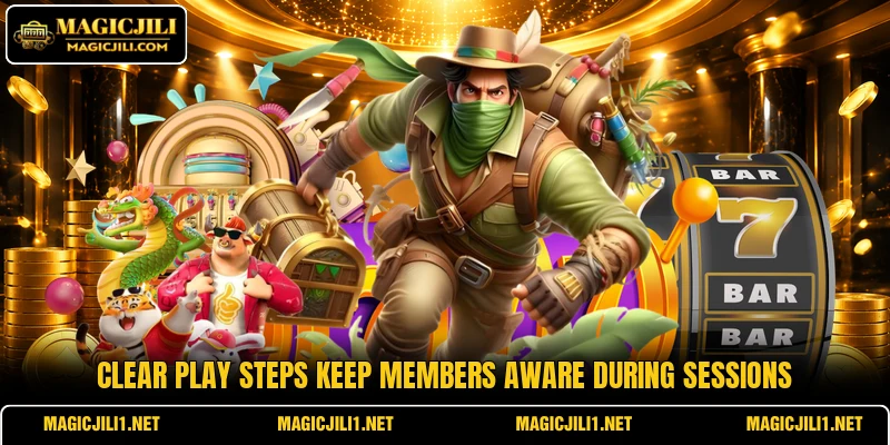 Clear play steps keep members aware during sessions Clear play steps keep members aware during sessions