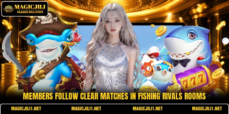 Members follow clear matches in Fishing Rivals rooms Members follow clear matches in Fishing Rivals rooms