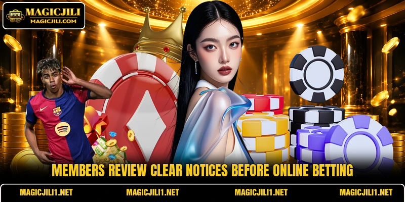 Members review clear notices before online betting