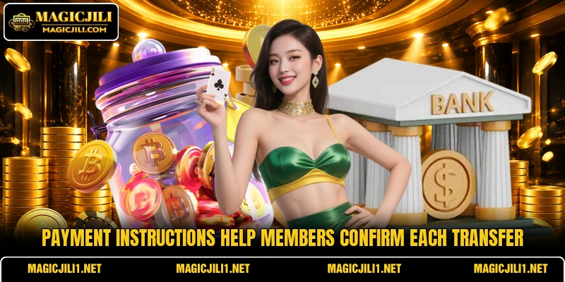 Payment instructions help members confirm each transfer