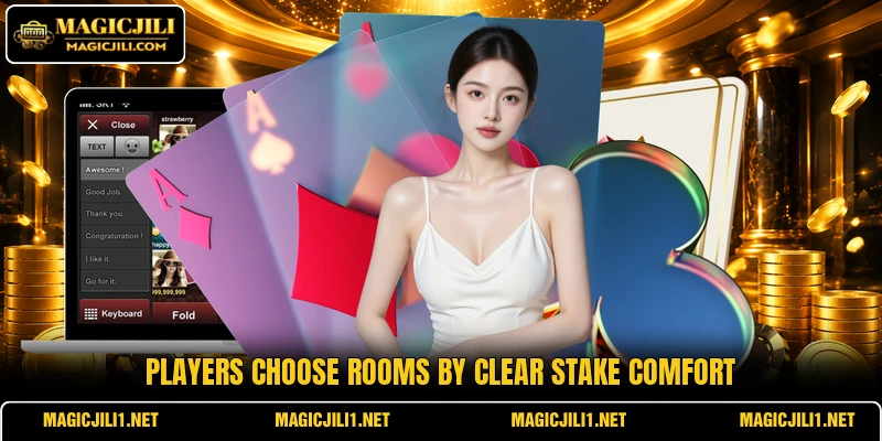 Players choose rooms by clear stake comfort Players choose rooms by clear stake comfort