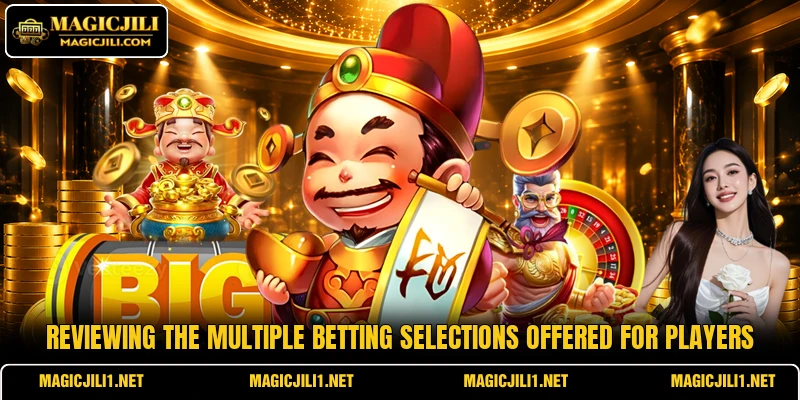 Reviewing the multiple betting selections offered for players