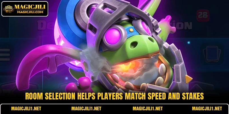 Room selection helps players match speed and stakes Room selection helps players match speed and stakes