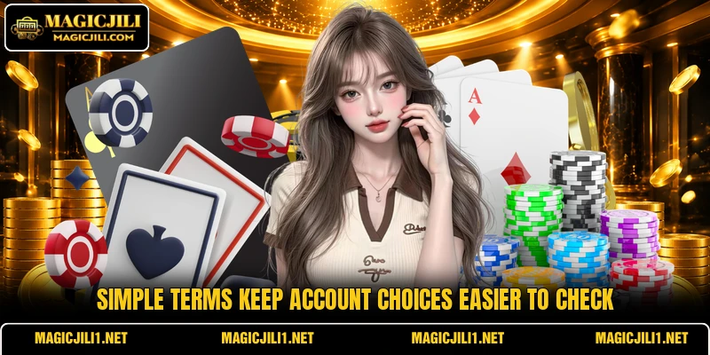 Simple terms keep account choices easier to check Simple terms keep account choices easier to check