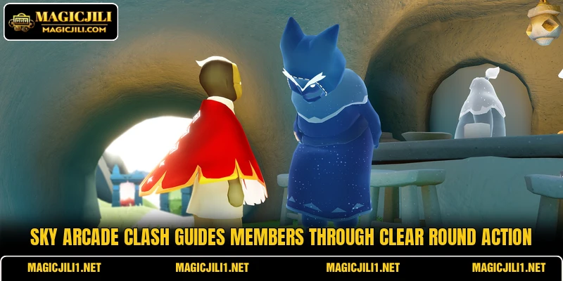 Sky Arcade Clash guides members through clear round action Sky Arcade Clash guides members through clear round action